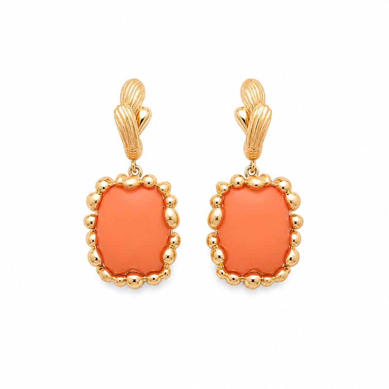 Coral Gild Earrings