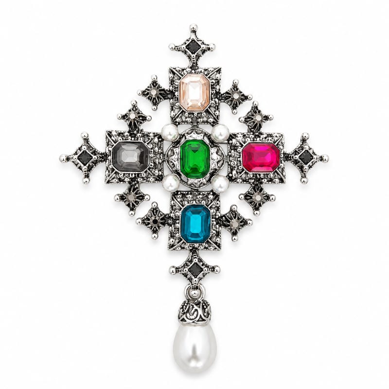 Silver Crest Brooch