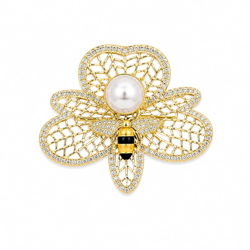 Bee Pearl Brooch