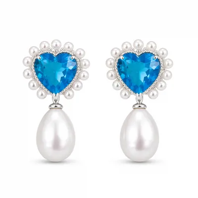 Stone Pearl Earrings