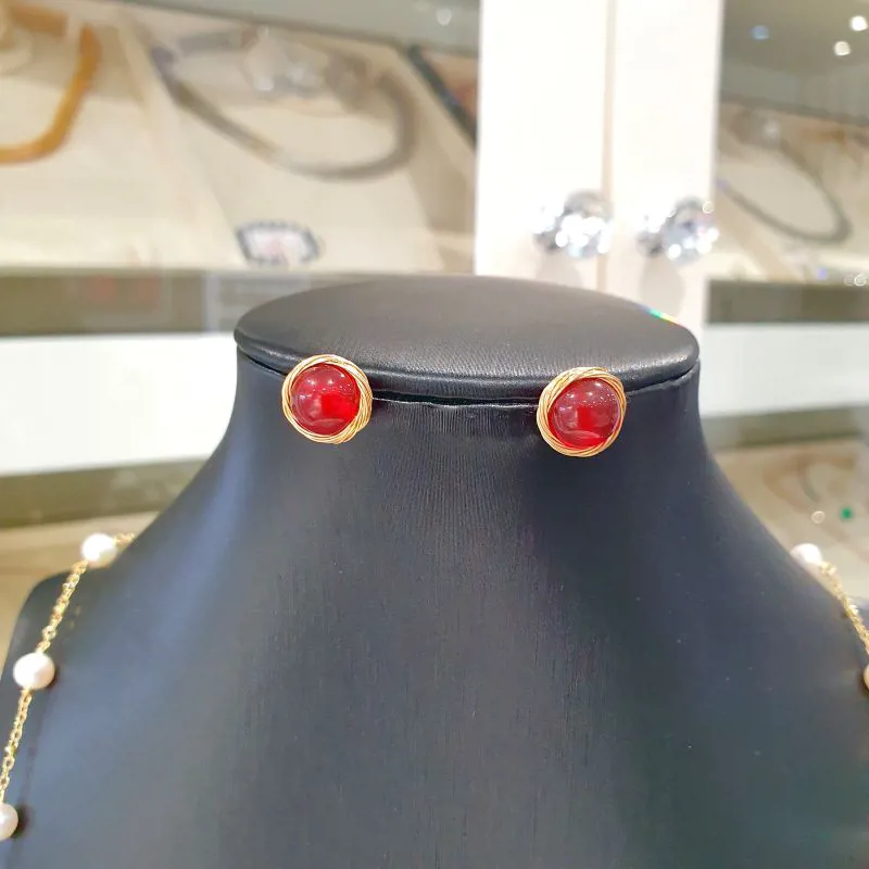 2pcs Red Pearl Gold Set