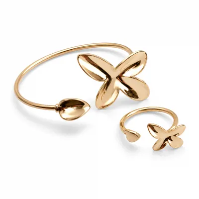Polished Leaf Open Bangle