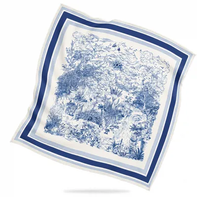 Blue Solitude 100% Silk Scarf