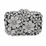 Silver Black Crystal Clutch view 3