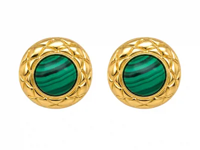Gold Emerald Earring
