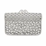 Silver Square Crystal Clutch view 2