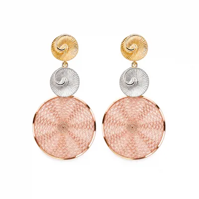 3Tone Spiral Shell Earrings