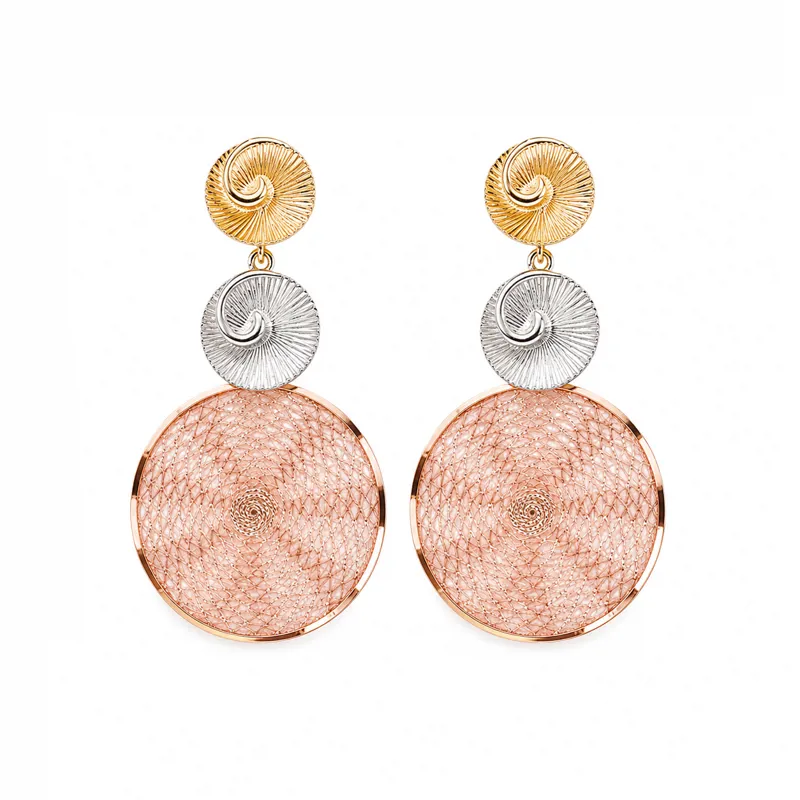 3Tone Spiral Shell Earrings