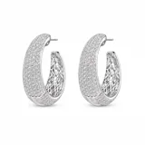 Prong Loop Silver Earrings view 3