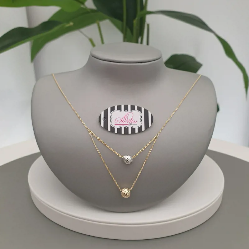 2Tone Ball Drop Necklace