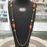 Coral Gold Necklace view 2