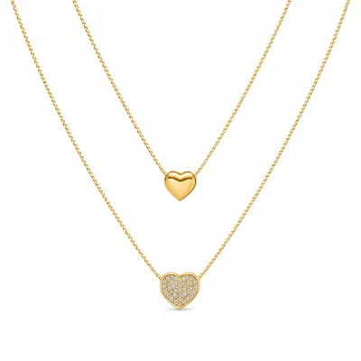 Double Line Heart Necklace
