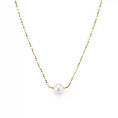 Pearl Pendant Gold Necklace