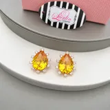 Gold Stone Earrings view 7