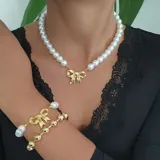 Pearl Gold Necklace view 2