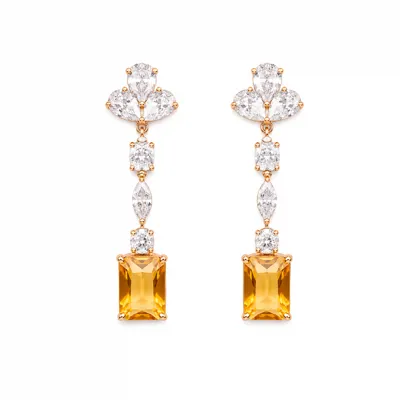 Cube Drop Flora Earrings