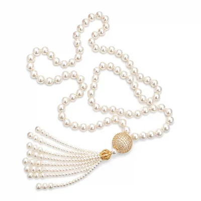 Crown Pearl Drop Necklace