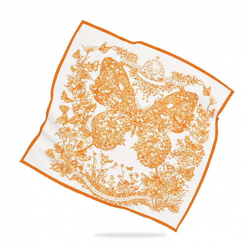 Butterfly Garden 100% Silk Scarf
