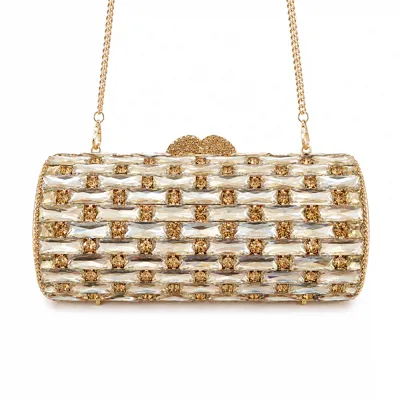 Crystal Stone Cylinder Clutch