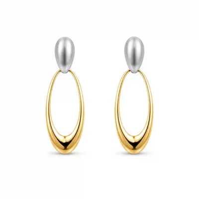 Oval Gold Drop Earrings