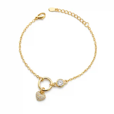 Gold Heart Charm Bracelet
