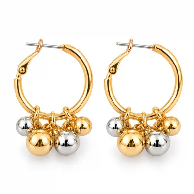 Gold n Silver Loop Earring