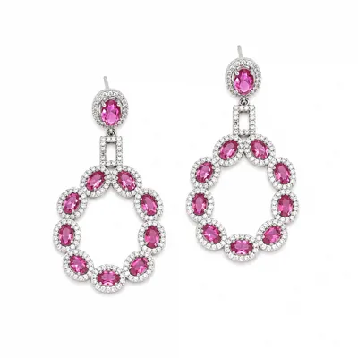 Purple Round Pearl Earrings