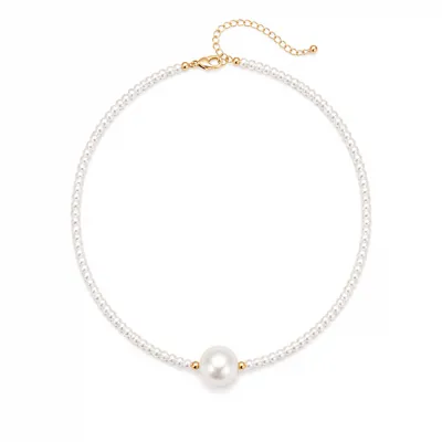Cream Ball Necklace