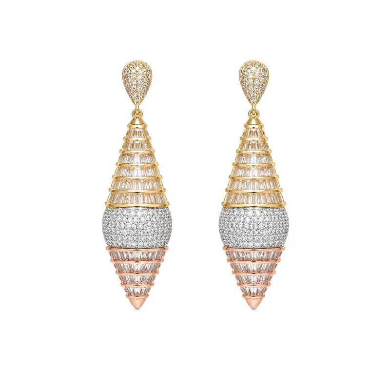 3Tone Bas Bling Earrings