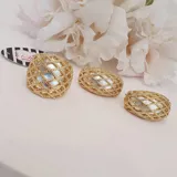Net on Pearl Earrings view 2