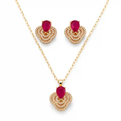 2Piece Red Flare Stone Set