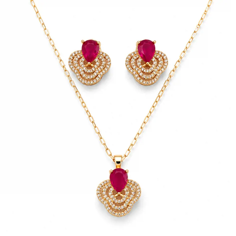 2Piece Red Flare Stone Set