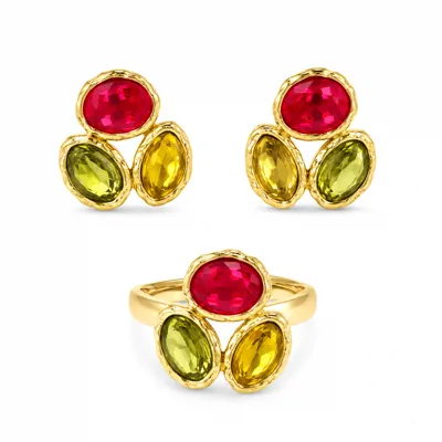 2Piece Multi Colour Gold Set