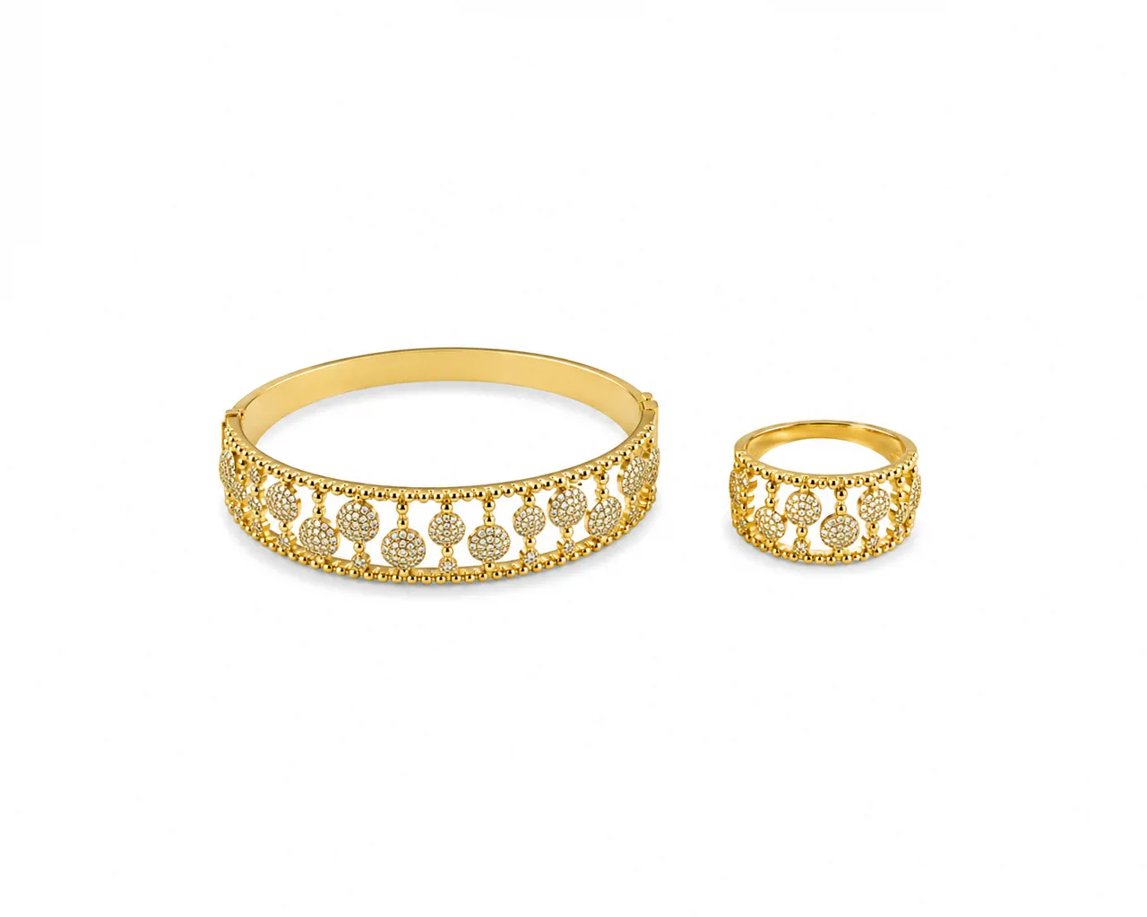 Dotted Bangle & Ring Set