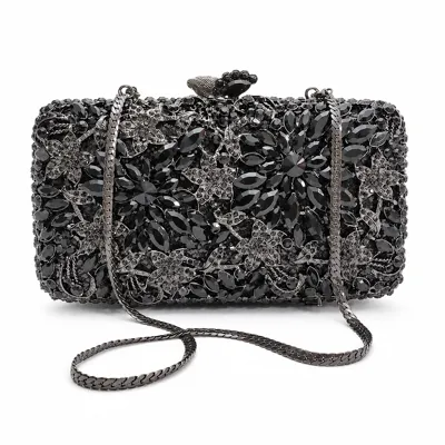 Black Rhinestone Clutch
