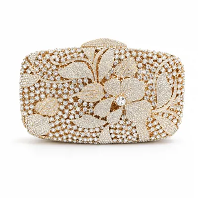 Gold Medley Crystal Clutch