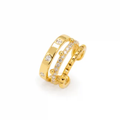 Triple Curve Stone Ring