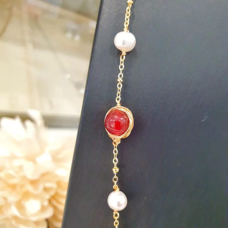 2pcs Red Pearl Gold Set