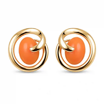 Coral Gold Earrings