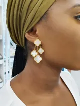 Triple Petal Earrings view 3