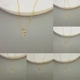 Gold Stone Full Alphabet Necklace view 1