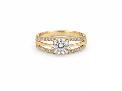 Triple Line Stone Ring