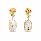 Gold Pearl Earring view 3
