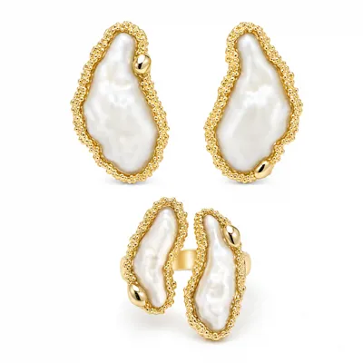 Enamel Earring and Ring Set