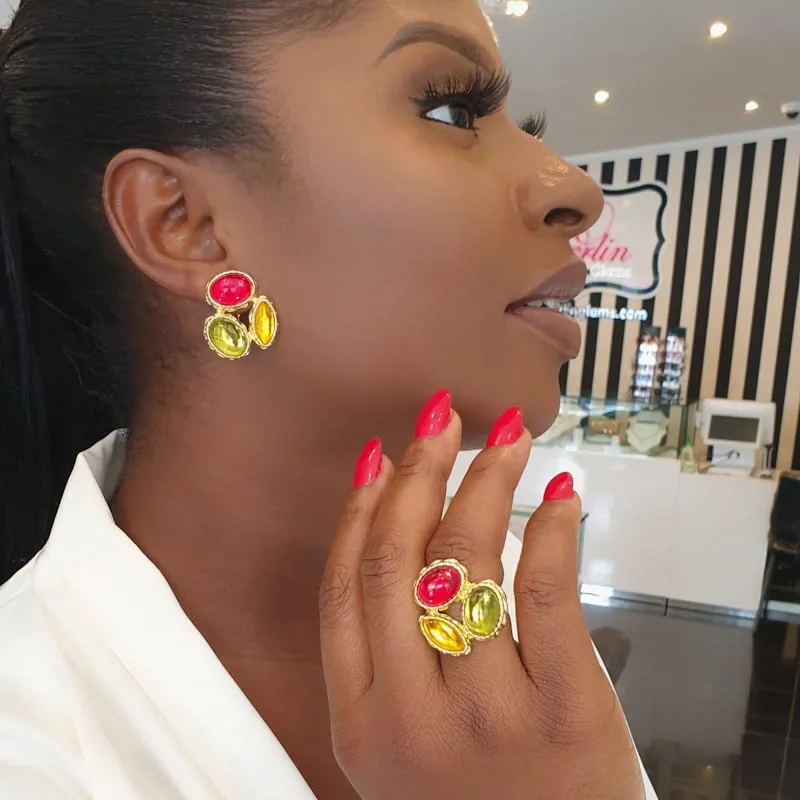 2Piece Multi Colour Gold Set