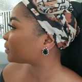 Gold Stone Earrings view 2