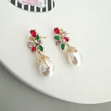 Multi Pearl Drop Earrings view 2