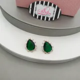 Gold Stone Earrings view 5