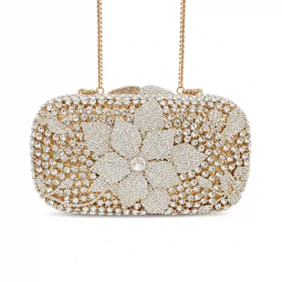 Gold Petal Crystal Clutch