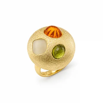 Triple Stone Halo Ring